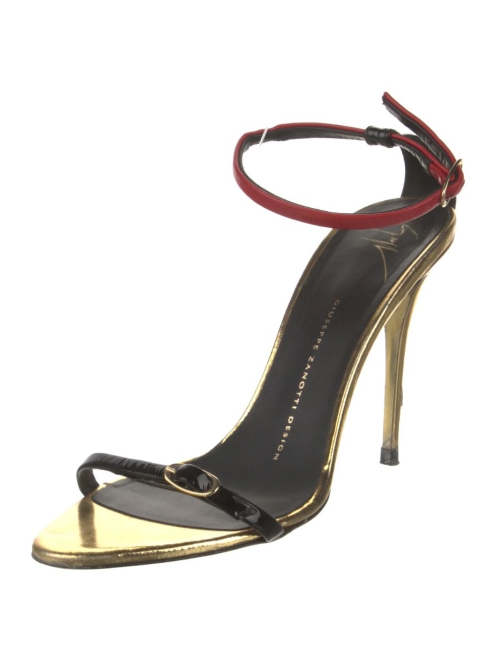 Giuseppe Zanotti Black, Gold & Red Strappy High-Heel Sandals